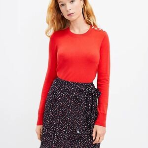Loft Shoulder Button Sweater “Green” M NWT‎